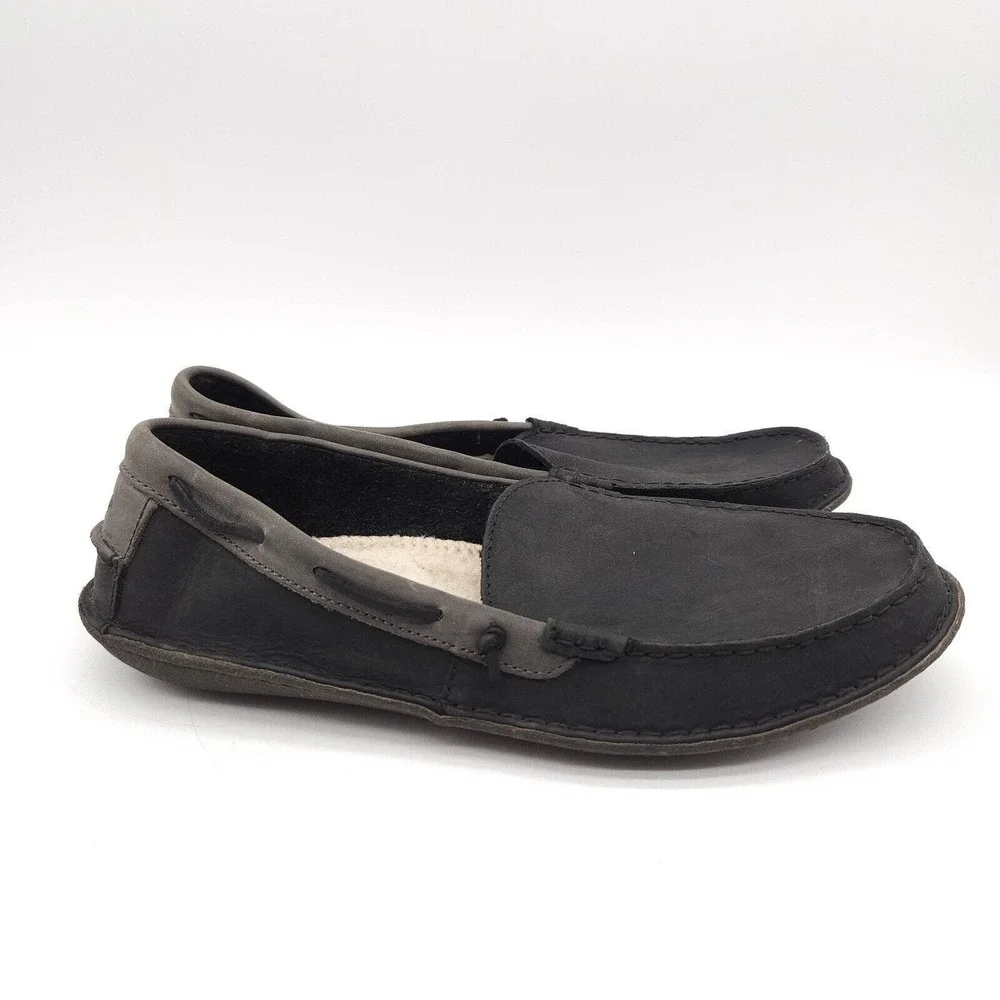 UGG Australia Mens Size 12 Gray Suede Leather Boat Shoes Loafers Flats Slippers‎
